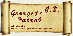 Georgije Matrak vizit kartica